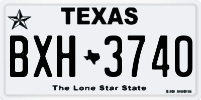 TX license plate BXH3740