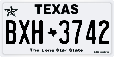 TX license plate BXH3742