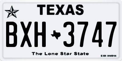 TX license plate BXH3747