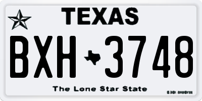 TX license plate BXH3748