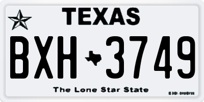 TX license plate BXH3749