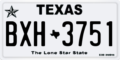 TX license plate BXH3751