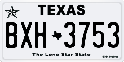 TX license plate BXH3753