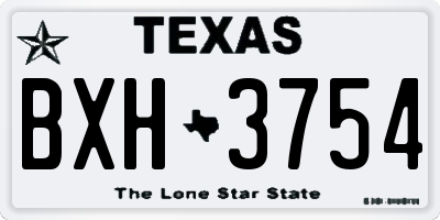 TX license plate BXH3754