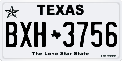 TX license plate BXH3756