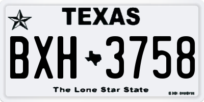 TX license plate BXH3758