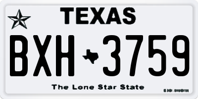 TX license plate BXH3759