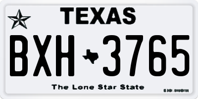 TX license plate BXH3765