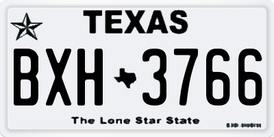 TX license plate BXH3766