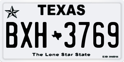 TX license plate BXH3769