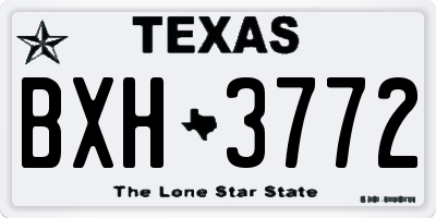 TX license plate BXH3772