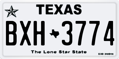 TX license plate BXH3774
