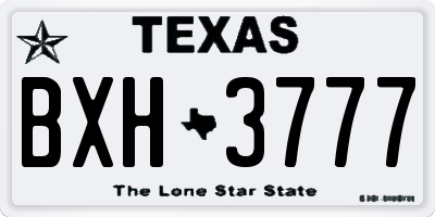 TX license plate BXH3777