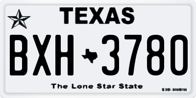 TX license plate BXH3780
