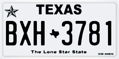 TX license plate BXH3781