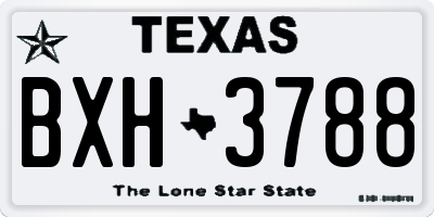 TX license plate BXH3788
