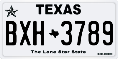 TX license plate BXH3789