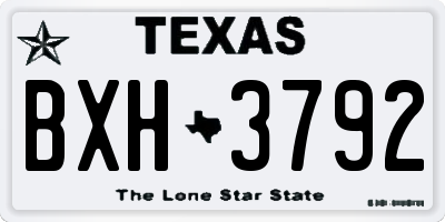 TX license plate BXH3792