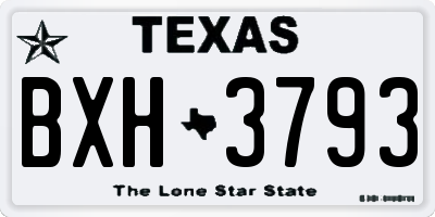 TX license plate BXH3793