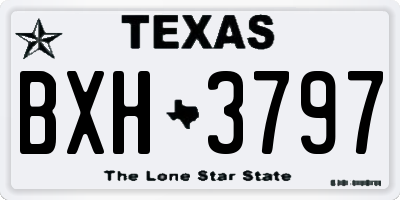 TX license plate BXH3797