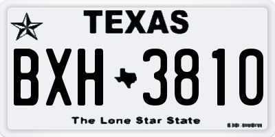 TX license plate BXH3810
