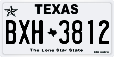 TX license plate BXH3812