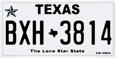 TX license plate BXH3814