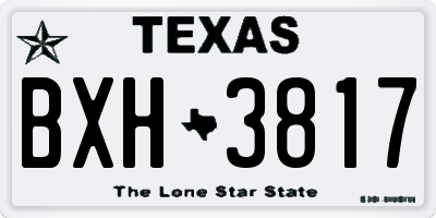 TX license plate BXH3817