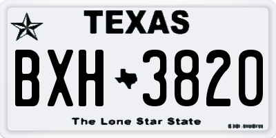 TX license plate BXH3820