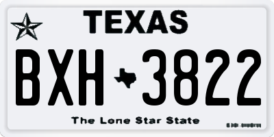 TX license plate BXH3822