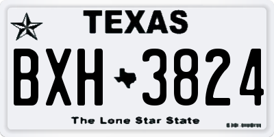 TX license plate BXH3824