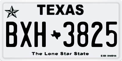 TX license plate BXH3825