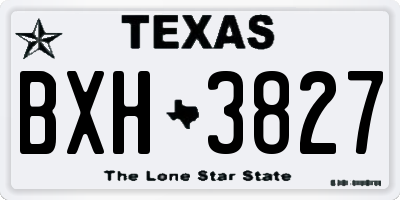 TX license plate BXH3827