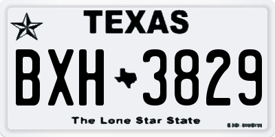 TX license plate BXH3829