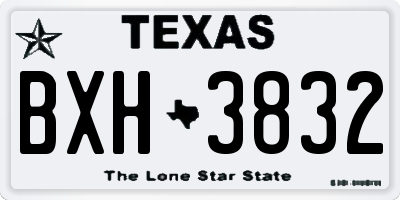 TX license plate BXH3832