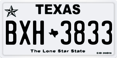 TX license plate BXH3833