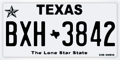 TX license plate BXH3842