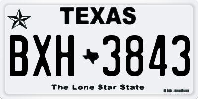 TX license plate BXH3843