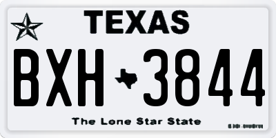 TX license plate BXH3844