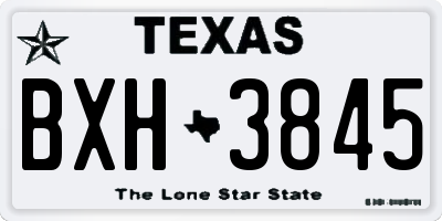TX license plate BXH3845