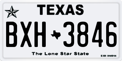 TX license plate BXH3846