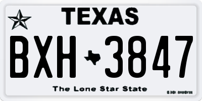 TX license plate BXH3847