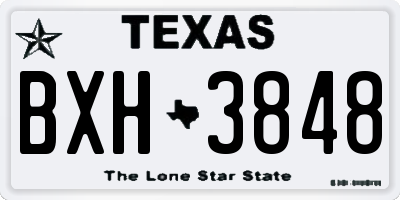 TX license plate BXH3848