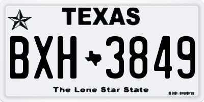 TX license plate BXH3849