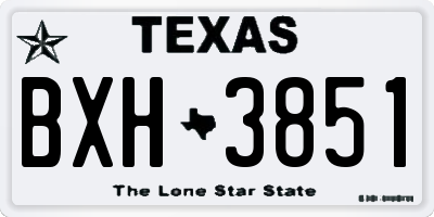 TX license plate BXH3851