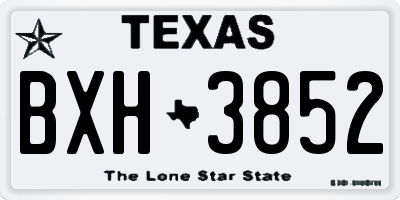 TX license plate BXH3852
