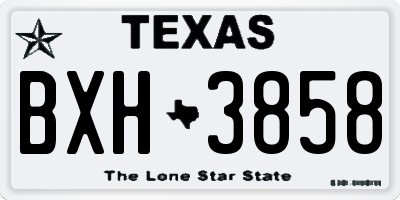TX license plate BXH3858