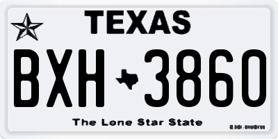 TX license plate BXH3860