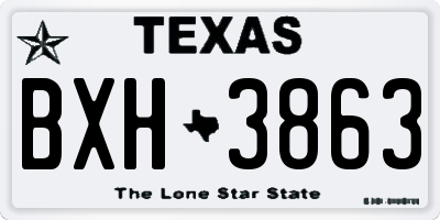 TX license plate BXH3863