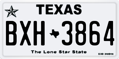 TX license plate BXH3864